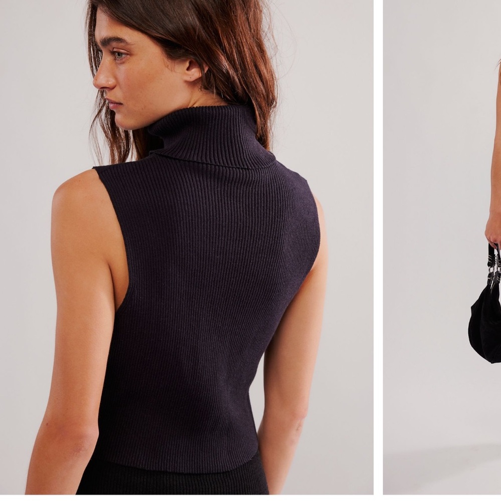 NWT sleeveless rib turtleneck